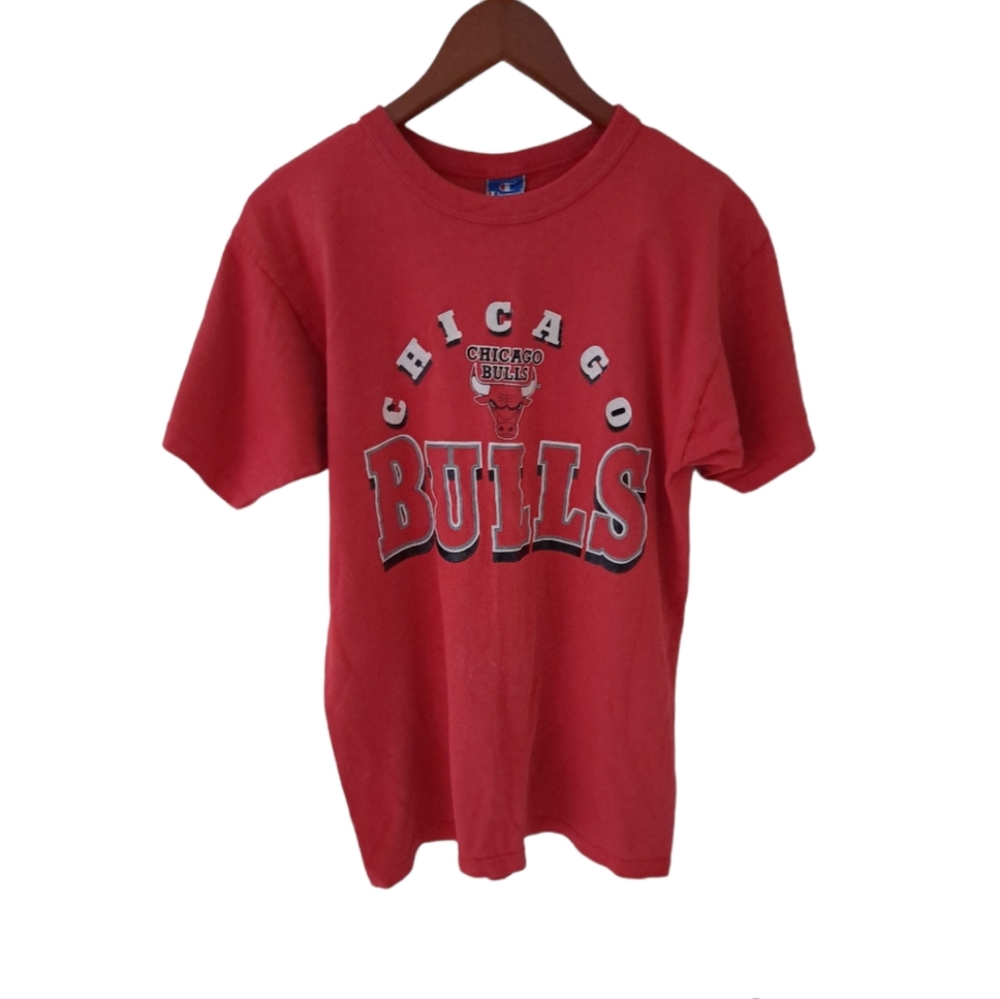 Vtg 90s Chicago Bulls tee tshirt size L Champion Tag